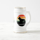 Retro Corgi Sunset Bierglas (VorderseiteRechts)