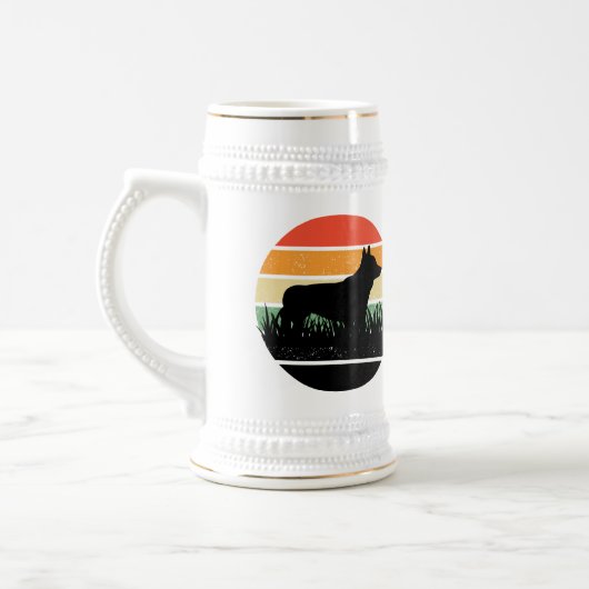Retro Corgi Sunset Bierglas (Links)