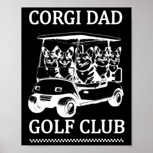 Retro Corgi Vater Golf Club Niedlich Dog Swinging Poster