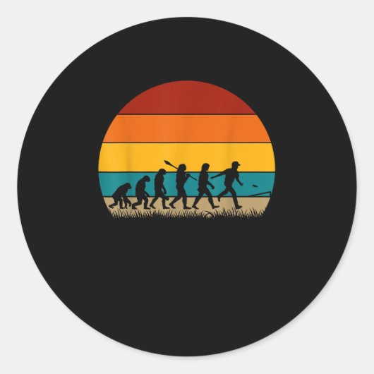 Retro Cornhole Evolution Funny Cornhole Runder Aufkleber (Vorderseite)