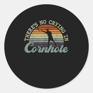 Retro Cornhole ohne Heulen Vintage Runder Aufkleber