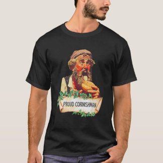 Retro Cornwall Plakat Cornishman isst Pasty Cornwa T-Shirt