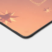 Retro Cosmic Moon and Stars Schreibtischunterlage (Ecke)