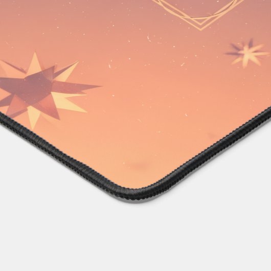 Retro Cosmic Moon and Stars Schreibtischunterlage (Ecke)