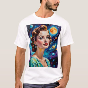 Retro Cosmic Space Schönheit Thirt Vintag Ästhetik T-Shirt