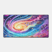 RETRO COSMIC WATERCOLOR Außenraumgestaltung Schreibtischunterlage (Vorderseite)
