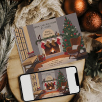 Retro Cosy Christmas Living Room Moving