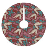 Retro Cosy Christmas Pattern Polyester Weihnachtsbaumdecke (Vorderseite)