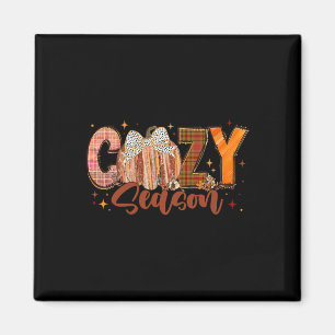 Retro Cosy Season Pumpkin Bow Dies ist die Saison  Magnet