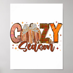 Retro Cosy Season Pumpkin Bow Dies ist die Saison Poster