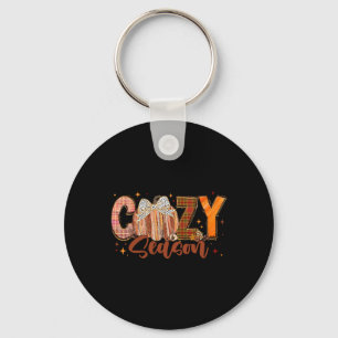 Retro Cosy Season Pumpkin Bow Dies ist die Saison Schlüsselanhänger