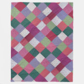 Retro-Cottage aus gestricktem farbenfrohen Patchwo Fleecedecke (Vorderseite)
