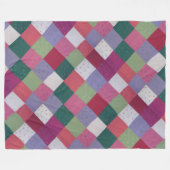Retro-Cottage aus gestricktem farbenfrohen Patchwo Fleecedecke (Vorderseite (Horizontal))