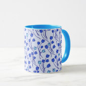 Retro Cottage Sketchy Tulips | Blue Delft Tasse (VorderseiteRechts)