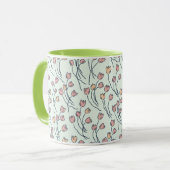 Retro Cottage Sketchy Tulips | Cottage Sage Tasse (Vorderseite Links)