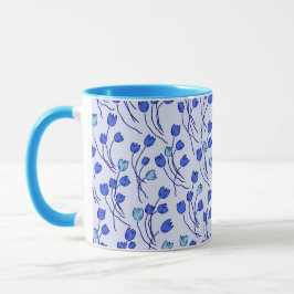 Retro Cottage Sketchy Tulpen | Blaues Delft Tasse