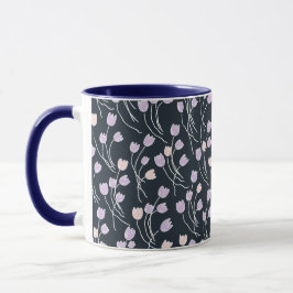 Retro Cottage Sketchy Tulpen | Mitternachtsgarten Tasse