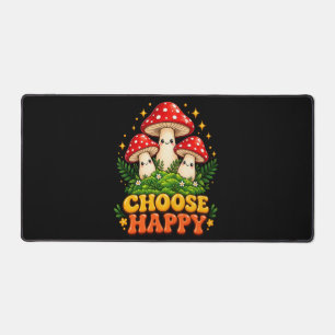 Retro Cottagecore Pilz Choose Happy Schreibtischun Schreibtischunterlage