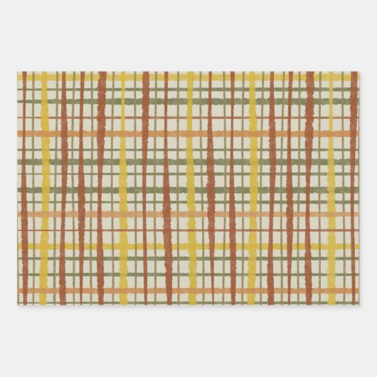 Retro-Cottailcore Kariertes Muster Geschenkpapier Set (Vorderseite)