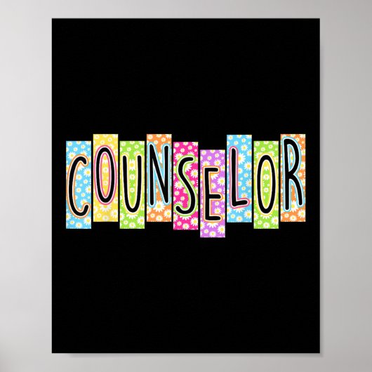 Retro Counselor Back To School Colorful Graphic  Poster (Vorne)