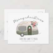 Retro Country Camper Frohe Weihnachtskarte Postkarte (Vorne/Hinten)