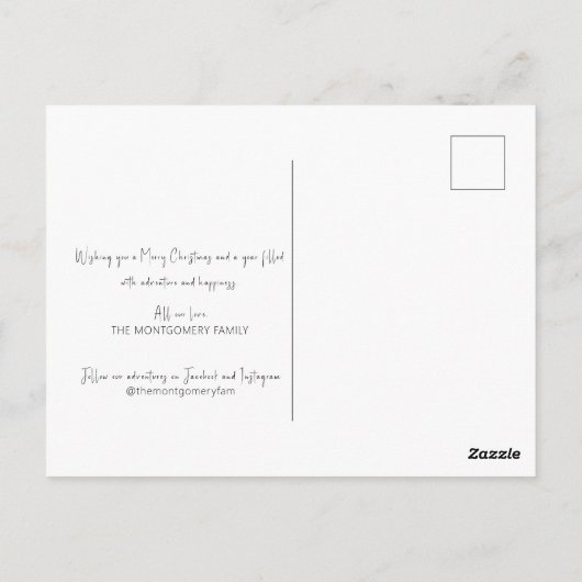 Retro Country Camper Frohe Weihnachtskarte Postkarte (Rückseite)