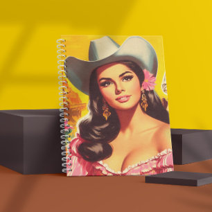 Retro-Country-Frau Notizblock