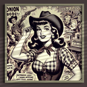 Retro-Country-Girl-Illustration Poster