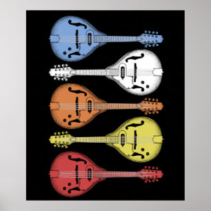 Retro Country-Musik Mandoline Vintage Bluegrass Poster