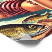 Retro Country Summer Button-up Poster (Ecke)