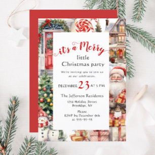 Retro Country Vintage Frohe kleine Weihnachtsfeier Einladung