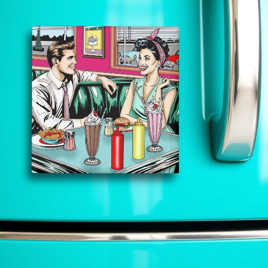 Retro Couple aus den 50er Jahren bei Diner Magnet