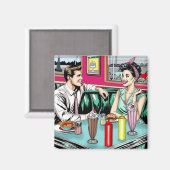 Retro Couple aus den 50er Jahren bei Diner Magnet (Vorderseite/Rückseite)