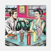 Retro Couple aus den 50er Jahren bei Diner Magnet (Vorne)