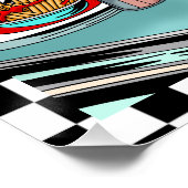 Retro Couple aus den 50er Jahren bei Diner Poster (Ecke)