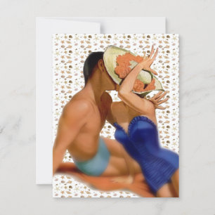 Retro Couple Beach Party der 50er Jahre Einladung