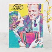 RETRO COUPLE CHRISTMAS FUNNY FRIEND CARD KARTE (Gelbe Blume)