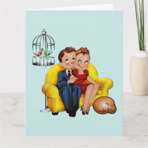 RETRO COUPLE HAPPLE JAHRESKARTEN KARTE
