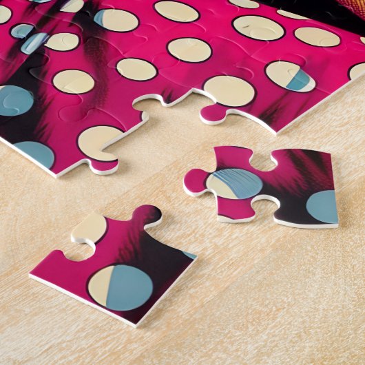 Retro Couple in Car am Drive in Movie Puzzle (Seite)