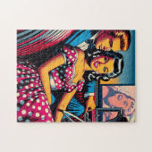 Retro Couple in Car am Drive in Movie Puzzle (Horizontal)