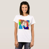 Retro Couple Kissing, Pop der 50er Jahre Art T-Shirt (Vorne ganz)