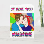 Retro Couple Kissing | VALENTINSTAG Karte (Vorderseite)
