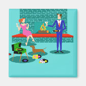 Retro Couple mit Dog Magnet (Vorne)