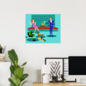 Retro Couple mit Dog Poster (Heimbüro)