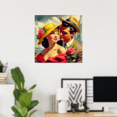 Retro Couple Painting der 50er Jahre Poster (Heimbüro)