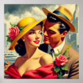 Retro Couple Painting der 50er Jahre Poster (Vorne)