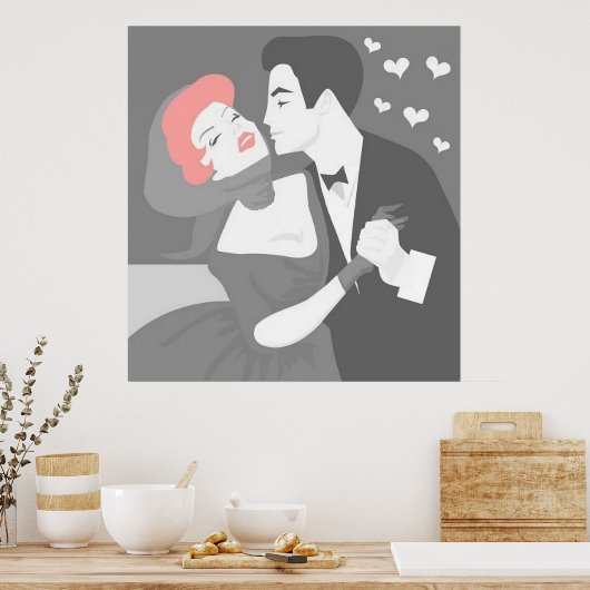 Retro Couple Poster (Küche)