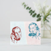Retro Couple Postkarte (Stehend Vorderseite)