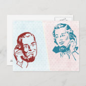 Retro Couple Postkarte (Vorne/Hinten)