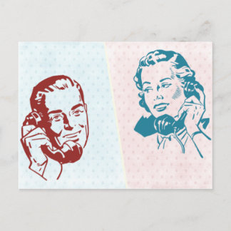 Retro Couple Postkarte